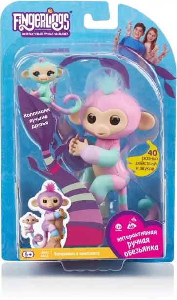 Интерактивная обезьянка "Эшли" с малышом, 12см (3542) обложка книги