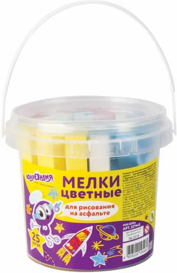 Мел для асфальта 5 цветов (25 штук) в ведре (227445) Мел для асфальта 5 цветов (25 штук) в ведре (227445) обложка книги