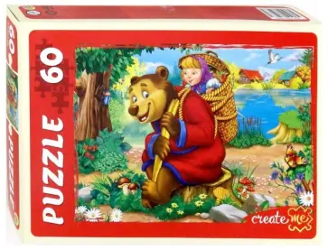 Puzzle-60 "МАШЕНЬКА И МЕДВЕДЬ" (П60-5467) обложка книги