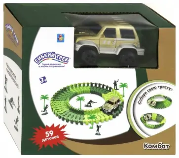 Гибкий трек мини-набор "Комбат", 53 детали (Т13201) обложка книги