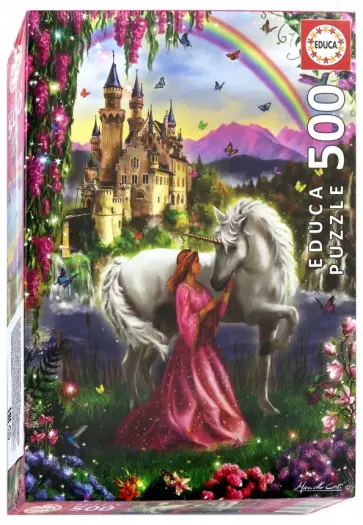 Пазл-500 "Фея и единорог" (17985) обложка книги