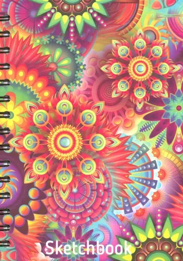 Скетчбук "Цветные миры" , 100 листов, А5 обложка книги