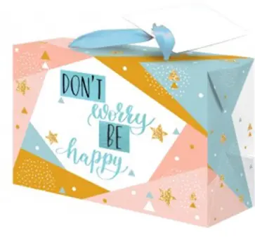 Пакет-коробка "Be happy" (15x9x11 см) (79672) обложка книги