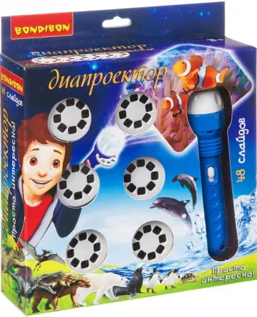 Диапроектор-фонарик "Животные и Динозавры (6 дисков) (ВВ3203) обложка книги