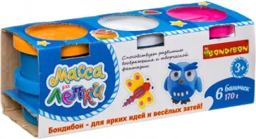 Масса для лепки Bondibon (6 баночек, 170 г) (ВВ3306) обложка книги
