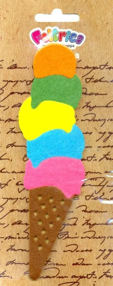 Закладка многослойная из фетра "Мороженое" обложка книги