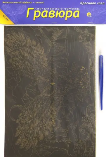 Гравюра А4. Золото "КРАСИВАЯ СОВА" (Г-9382) Гравюра А4. Золото "КРАСИВАЯ СОВА" (Г-9382) обложка книги