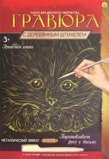 Гравюра А4. Золото "ПУШИСТАЯ КОШКА" (Г-9358) Гравюра А4. Золото "ПУШИСТАЯ КОШКА" (Г-9358) обложка книги