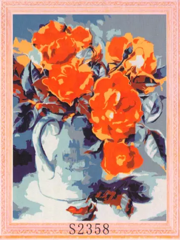 Холст с красками 22х30 "ЦВЕТЫ В КУВШИНЕ" (S2358) обложка книги