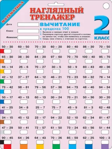 Математика. 2 класс. Вычитание в пределах 100 обложка книги