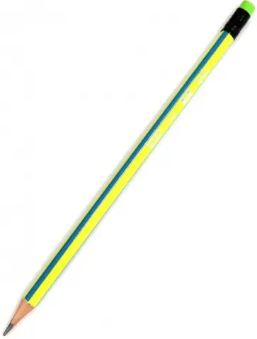 Карандаш чернографитный, с ластиком, 2B, в ассортименте обложка книги