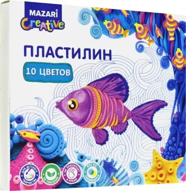 Пластилин (10 цветов, со стеком) (M-2145-10) обложка книги