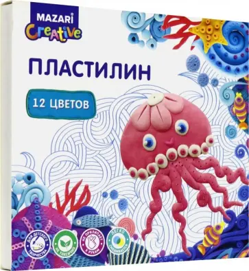 Пластилин (12 цветов, со стеком) (M-2145-12) обложка книги