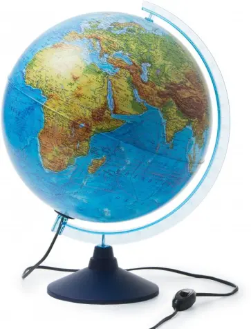 Интерактивный глобус Земли физико-политический (d=320 мм, с подсветкой) (INT13200288) обложка книги