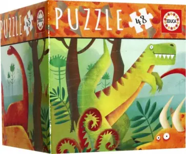 Пазл в мини-боксе "Динозавр" (48 деталей) (18076) обложка книги