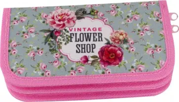 Пенал 2 отделения РОЗЫ НА БИРЮЗОВОМ ткань (ПН-2036) обложка книги