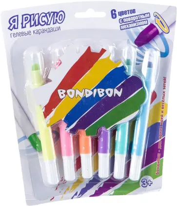Набор гелевых карандашей для рисования (6 цветов) (ВВ2238) обложка книги