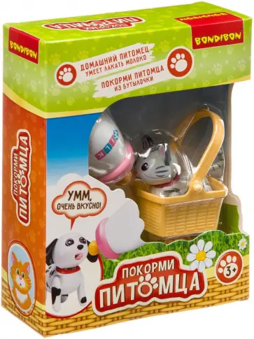 Игрушка развивающая "Кошечка с бутылочкой и корзинкой" (ВВ3397) обложка книги