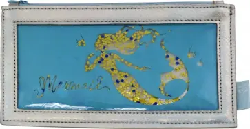 Пенал школьный "Синяя русалка", с пайетками (одно отделение, без наполнения) обложка книги