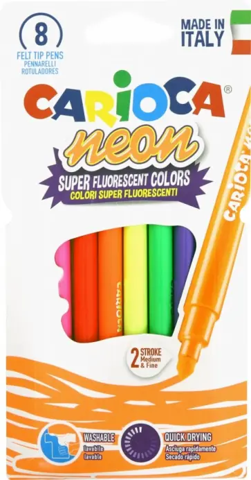 Фломастеры 8 цветов "Carioca NEON" (42785) Фломастеры 8 цветов "Carioca NEON" (42785) обложка книги