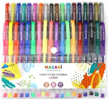 Набор ручек гелевых "LIPARI" 36 цветов (М-5510-36) обложка книги