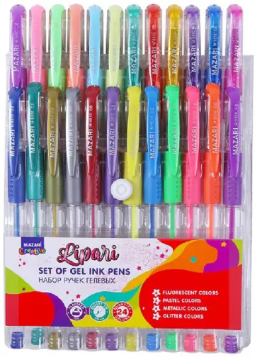 Набор ручек гелевых "LIPARI", 24 цвета (М-5510-24) обложка книги