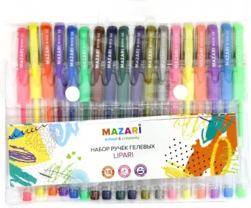 Набор ручек гелевых "LIPARI" 18 цветов (М-5510-18) обложка книги