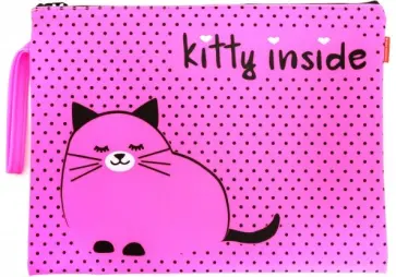 Папка для тетрадей "Котеночек розовый", А4, силикон (14-004/0) обложка книги