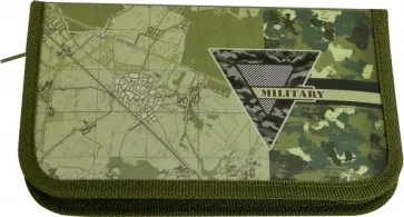 Пенал 1 отделение "ВОЕННАЯ КАРТА" ламинированный картон (ПН-1841) обложка книги