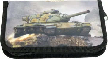 Пенал 1 отделение "ТАНК НА МОСТУ" ткань (ПН-2016) обложка книги