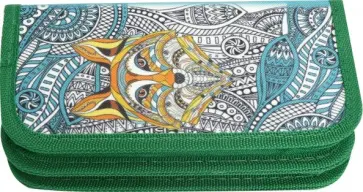 Пенал 2 отделения ЛИСА В УЗОРАХ ткань (ПН-2867) обложка книги