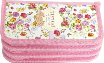 Пенал 3 отделения ВИНТАЖ. ЦВЕТОЧНЫЙ УЗОР ламинированный картон (ПН-1861) обложка книги