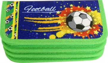 Пенал 3 отделения ЯРКИЙ ФУТБОЛ-3 ткань (ПН-5949) обложка книги