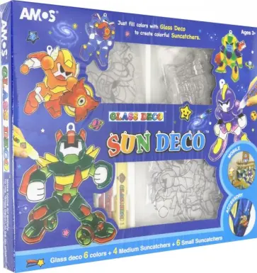 Набор витражных красок с витражами (6 цветов, 10 витражей) (22984) обложка книги