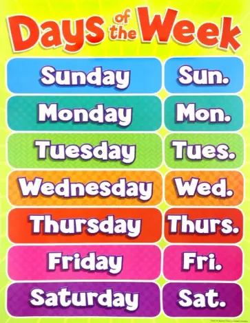 Days of the Week chart обложка книги
