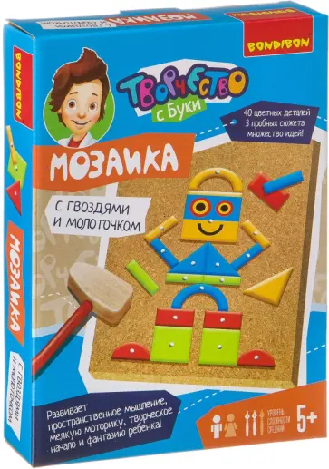 Мозаика с гвоздями и молоточком "Роботы" (ВВ3408) Мозаика с гвоздями и молоточком "Роботы" (ВВ3408) обложка книги