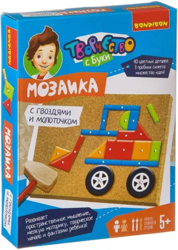 Мозаика с гвоздями и молоточком "Техника" (ВВ3409) обложка книги