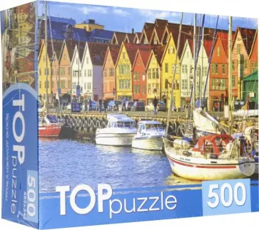 TOPpuzzle-500 "Яркие домики у воды" (КБТП500-6806) обложка книги