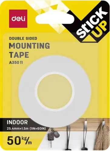 Клейкая лента монтажная (25.4 мм х 1.5 м, белая, двусторонняя) (EA35011) обложка книги