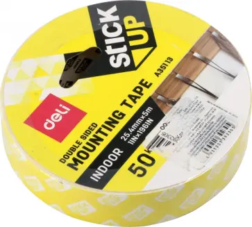 Клейкая лента монтажная двусторонняя (25,4 мм х 5 м, белая) обложка книги