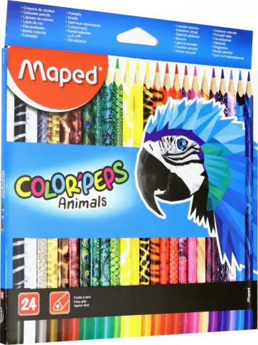 Карандаши цветные "Color'Peps Animals" (24 цвета) (832224) обложка книги