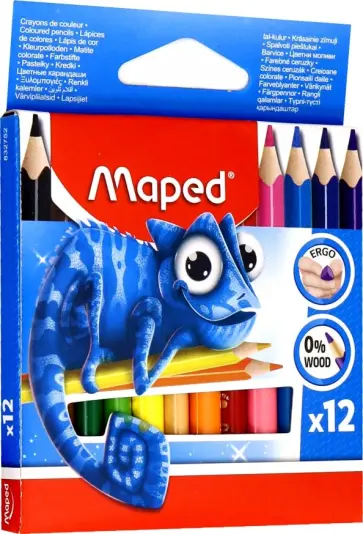 Карандаши "Maped Pulse Mini", 12 цветов, пластик (832752) обложка книги