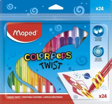Мелки восковые 24 цвета "Color'Peps Twist" (860624) обложка книги