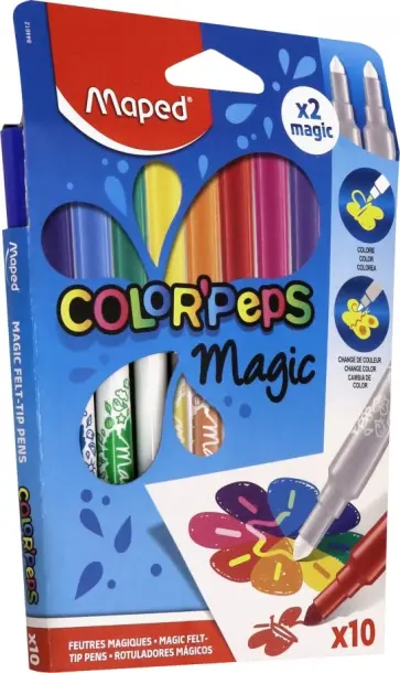 Фломастеры "Color'Peps Magic" (10 штук, 8 цветов) (844612) обложка книги