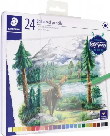 Карандаши цветные "Design Journey" (24 цвета, металлическая коробка) (146CM24) обложка книги