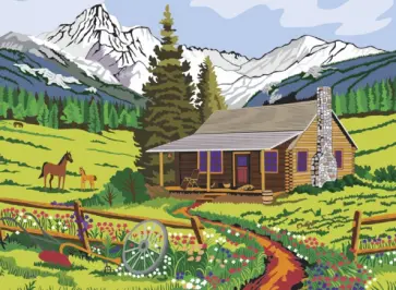 Картина по номерам А3 "ДОМИК В ГОРАХ" (661635) обложка книги