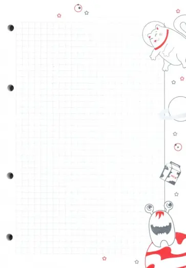 Блок сменный для тетрадей на кольцах 100 листов, клетка "Mur-mur" (N1682) обложка книги