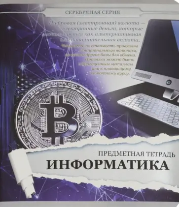 Тетрадь предметная "Серебряная. Информатика" (27167) обложка книги