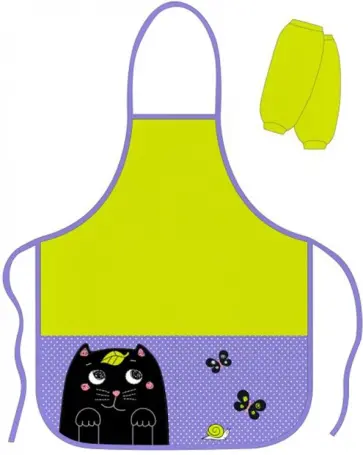 Фартук с нарукавниками для уроков труда и рисования "Кот", с 2-мя карманами (49157) обложка книги
