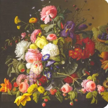 Блокнот 40 листов, 17*17 см, нелинованный "Art Flowers" (N1610) обложка книги